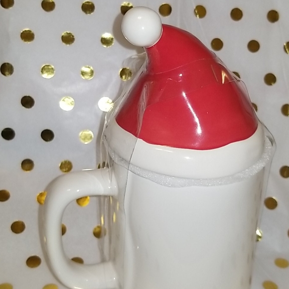 NEW Rae Dunn SANTA coffee mug w santa hat topper - Picture 4 of 4